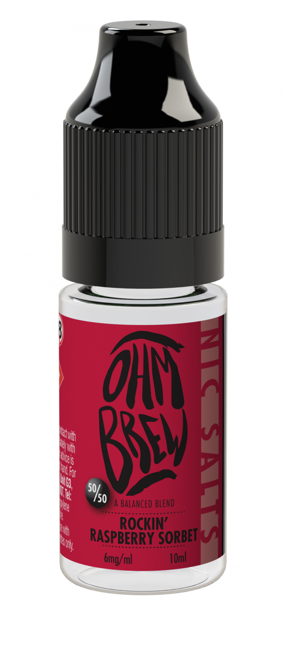 Ohm Brew - Rockin' Raspberry Sorbet Salt 10ml (Mix & Match 3 x £10)